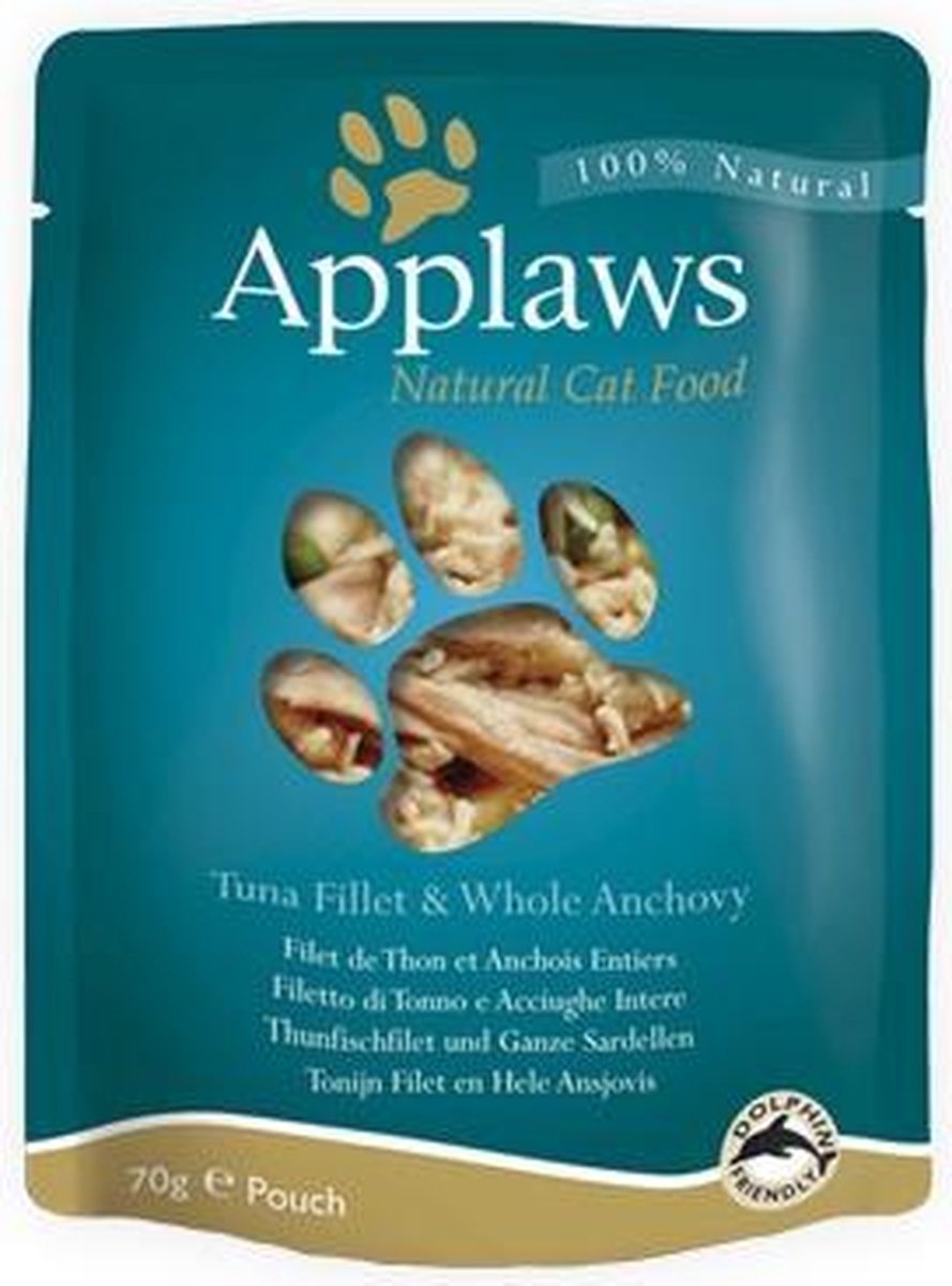 Applaws Cat - Tuna Fillet & Anchovy in Broth - 12 x 70 g