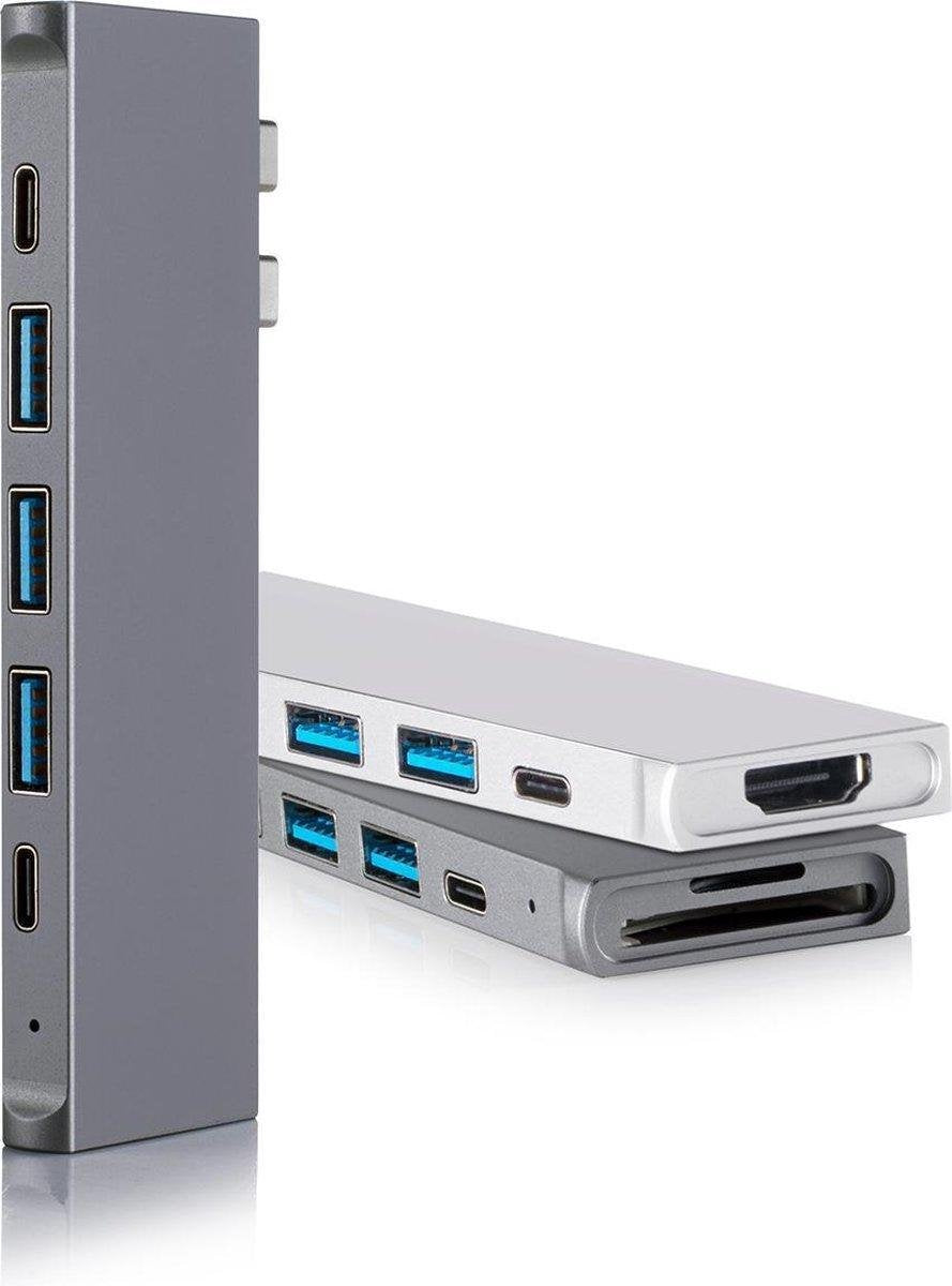 Sounix 8 in 2 USB c Hubs voor Apple Macbook Pro & Air - USB C - Thunderbolt 3 - USB 3.0 - Micro SD - 1080p@60Hz