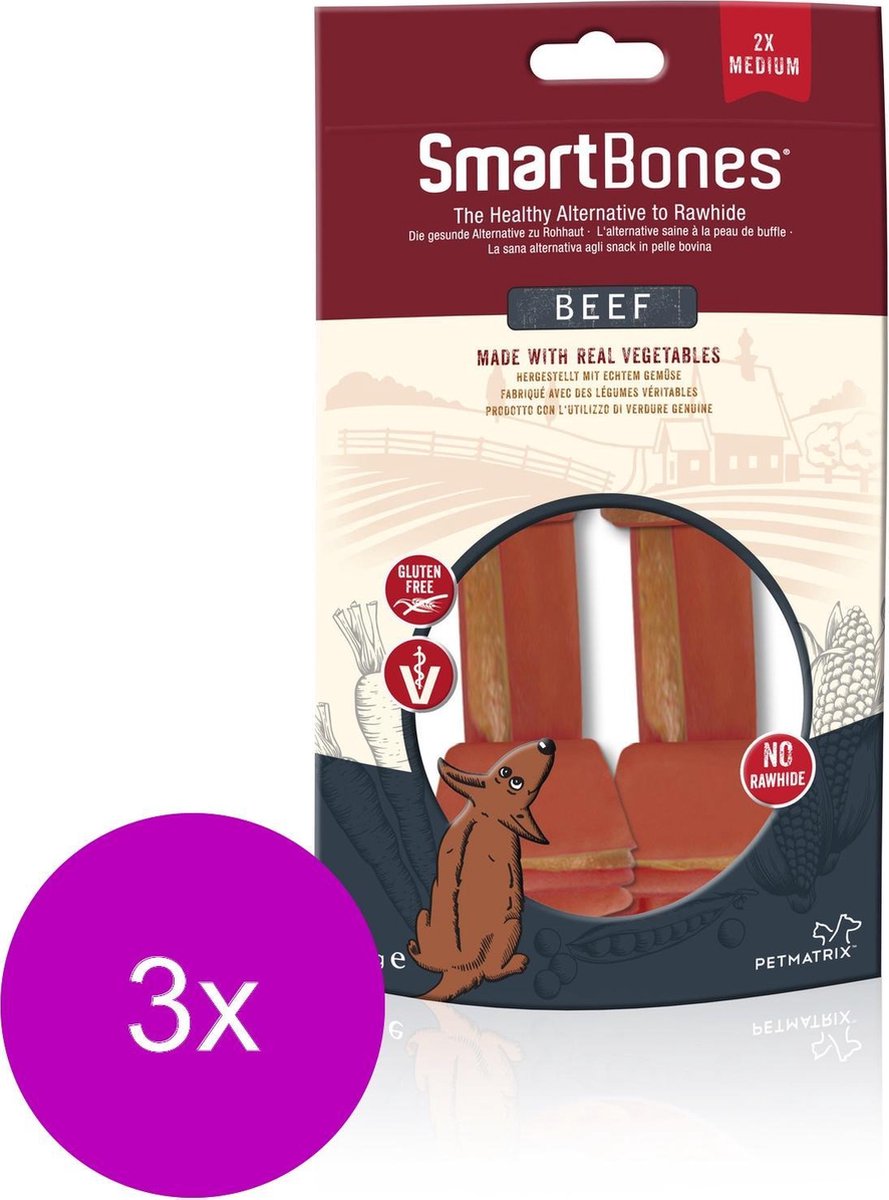 Smartbones Classic Bone Chews Rund - Hondensnacks - 3 x Medium