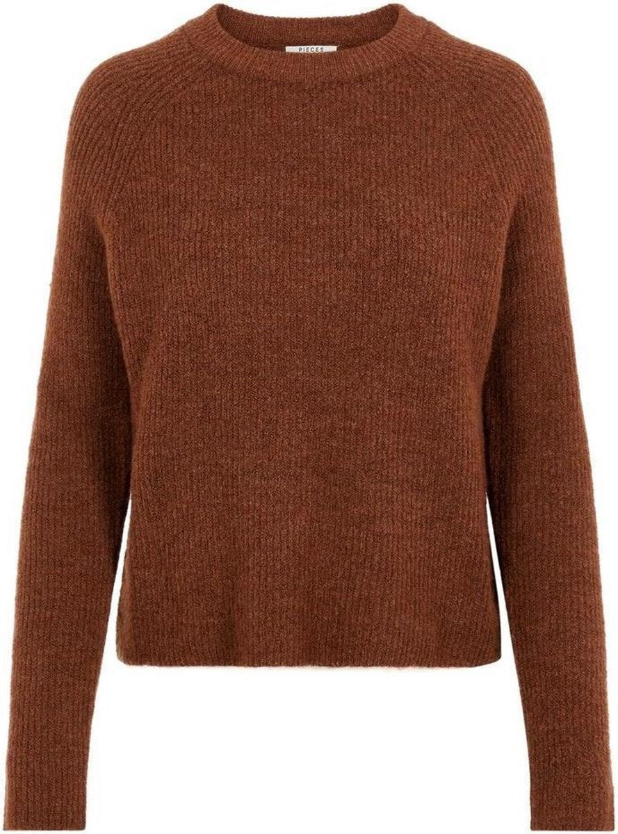 Pcellen Ls O-neck Knit Noos 17098262 Mocha Bisque