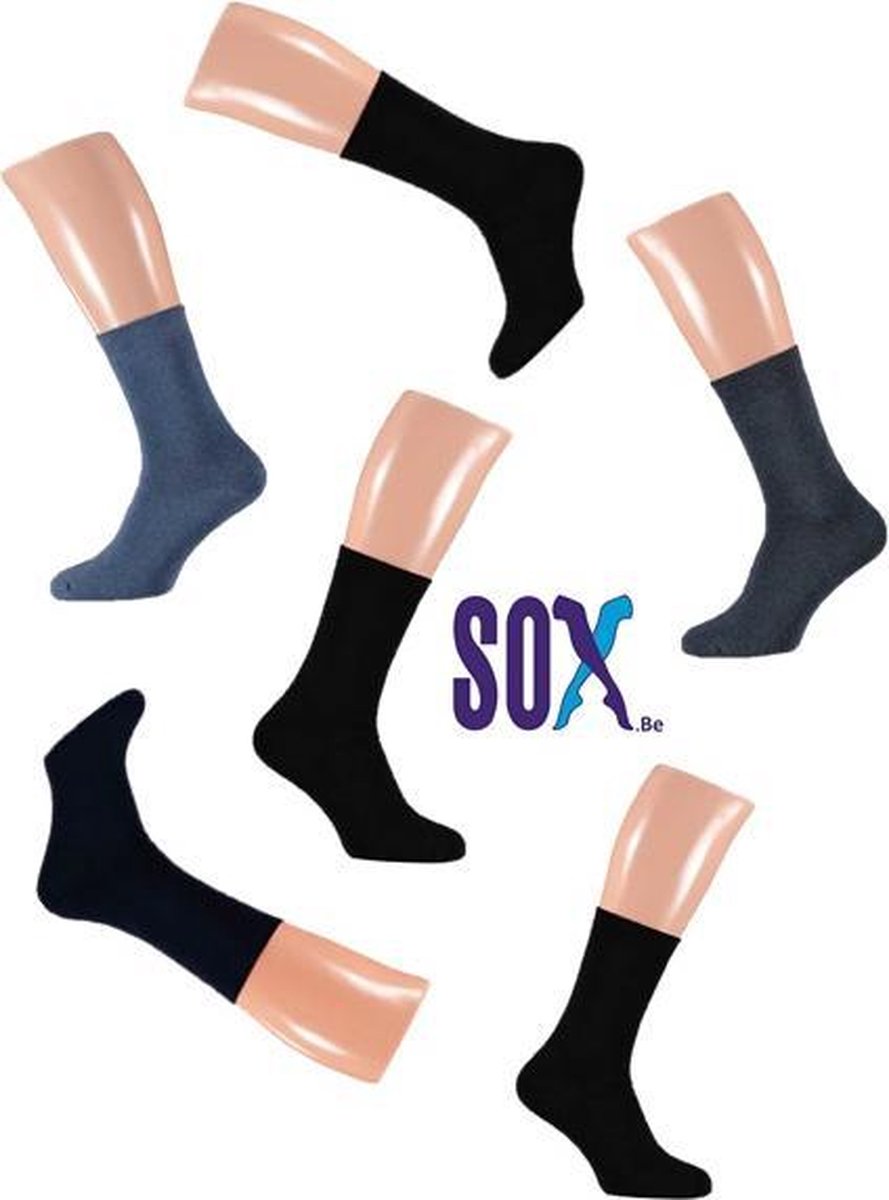 SOX Thermische Full Terry Unisex sok 37/42 Effen naadloos 6 PACK