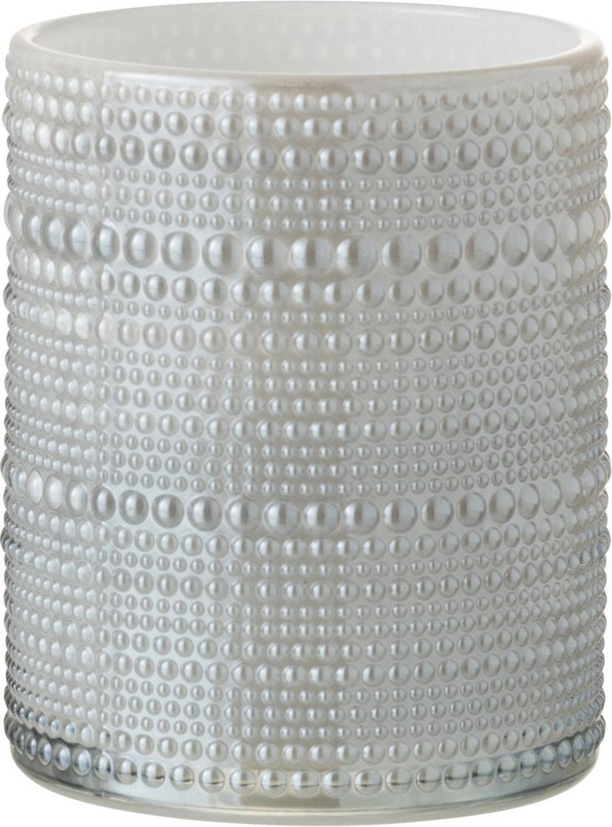 J-Line T-Lichthouder Bolletjes Glas Grijs Large
