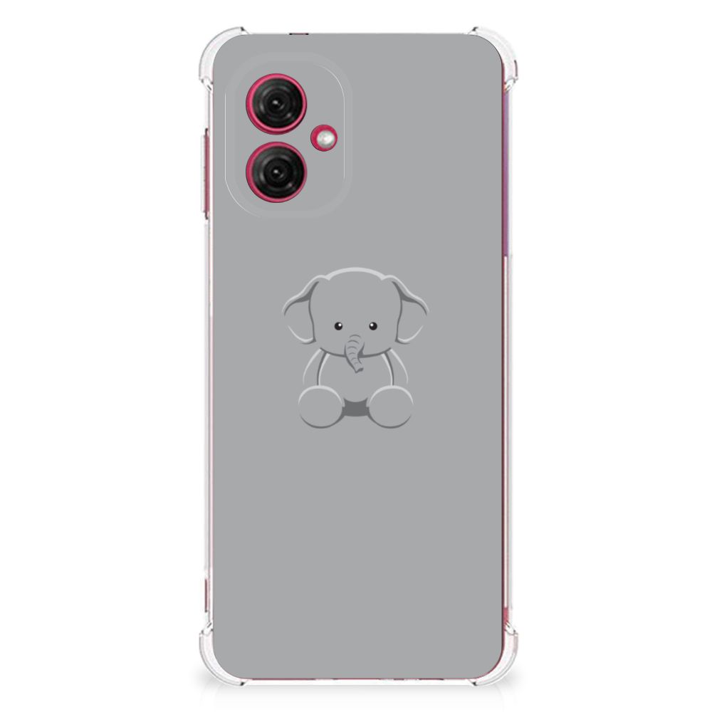 Motorola Moto G55 Stevig | Bumper Hoesje | Grijs Baby Olifant