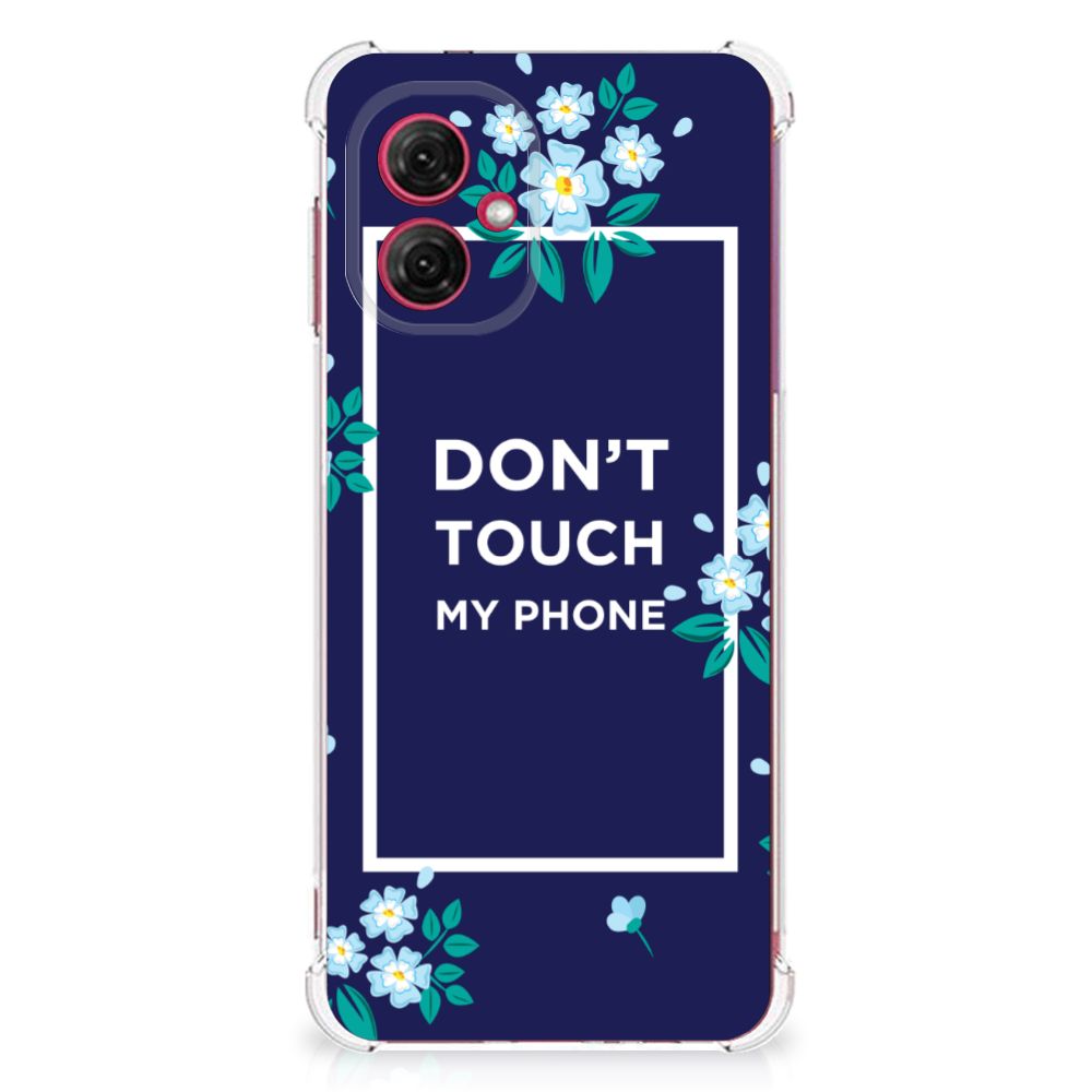 Motorola Moto G55 Anti Shock Case Flowers Blue DTMP