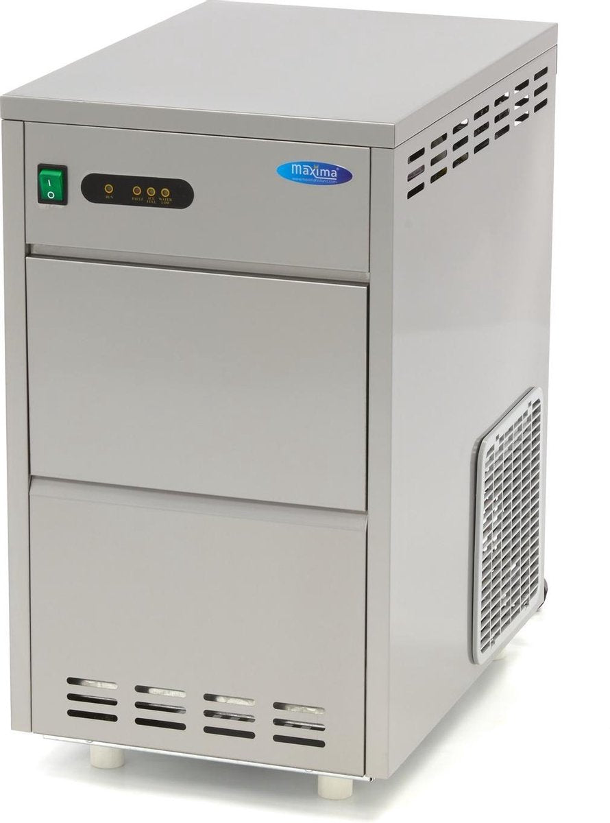 Crushed Ice Machine - 30 kg per 24 uur - 7 kg opslag - RVS - Inbouwmodel - Waterklep - Watergekoeld - Horeca Schilferijsmachine - Schaafijs - Maxima