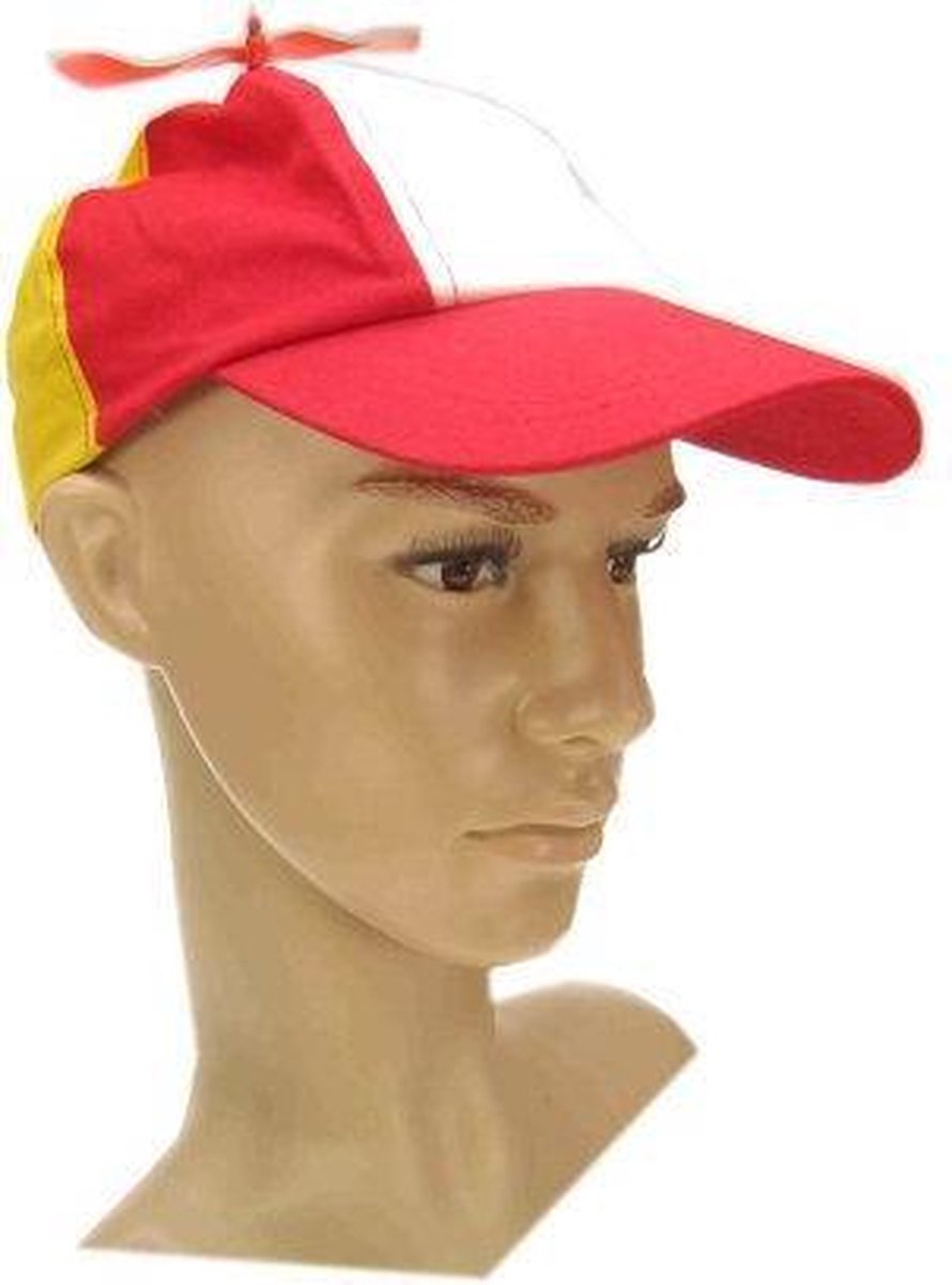 Baseball cap propeller rood/wit/geel