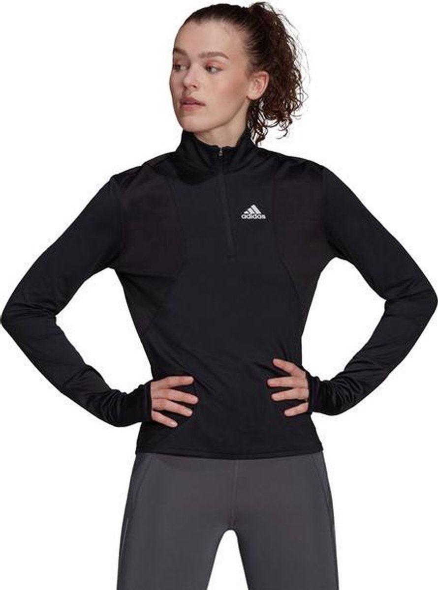 adidas Own The Run Half Zip Dames - zwart - maat S