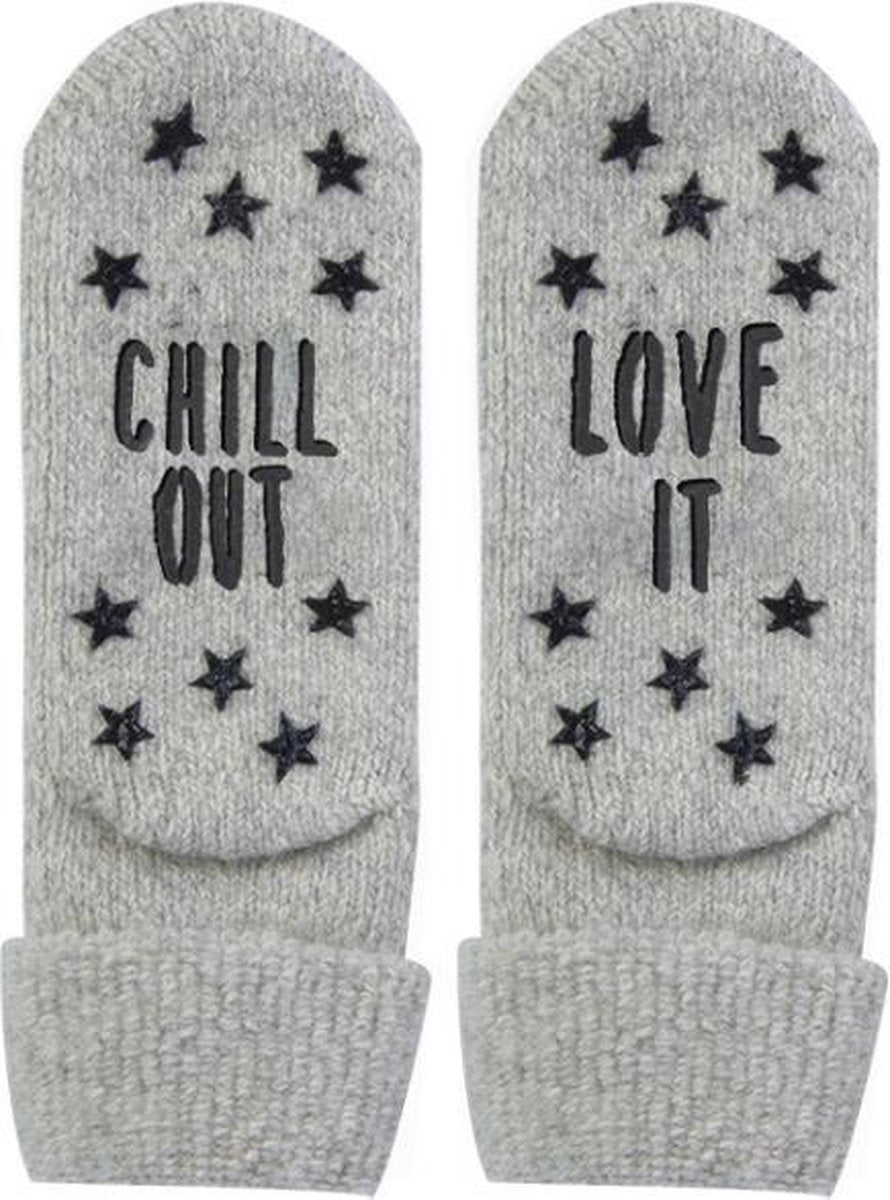Homesocks Love It met antislip lichtgrijs  - 38