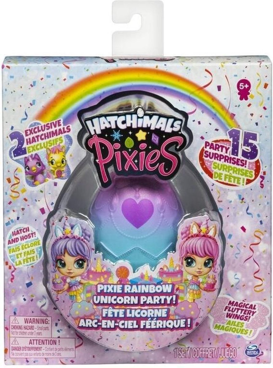 Hatchimals Pixies - Pixie Rainbow Unicorn Party - incl. 2 exclusieve Hatchimals en 15 feest surprises