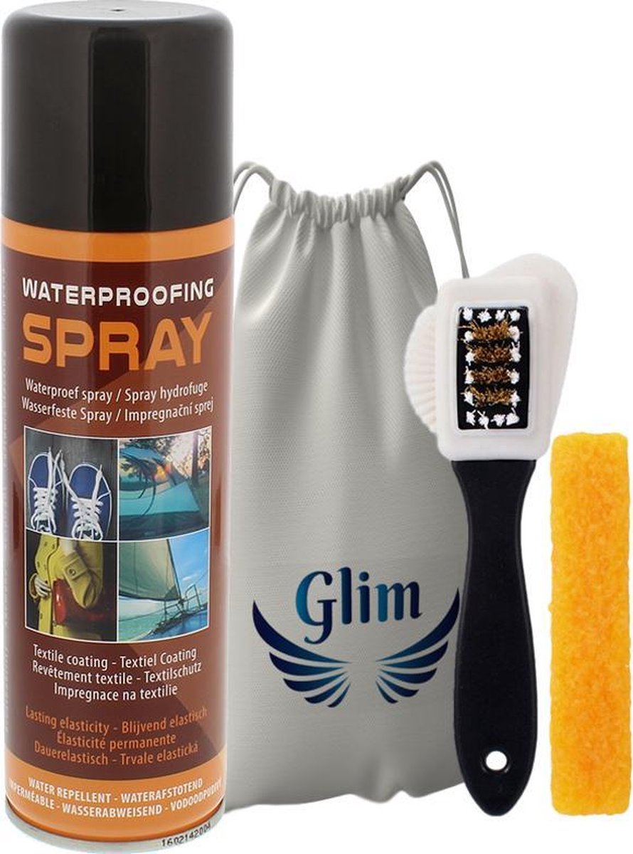 Glim® Suede Set In Katoenen Opbergzakje + Impregneerspray Waterproof