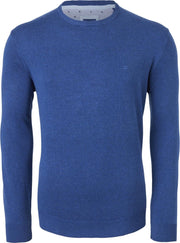 Redmond heren trui katoen - O-hals - blauw -  Maat: 3XL