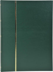 Postzegelalbum met kaft in kunstleder - 48 zwarte bladen - 9 banden - 22 