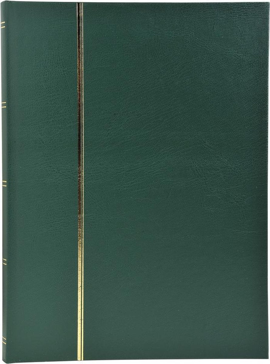 Postzegelalbum met kaft in kunstleder - 48 zwarte bladen - 9 banden - 22 