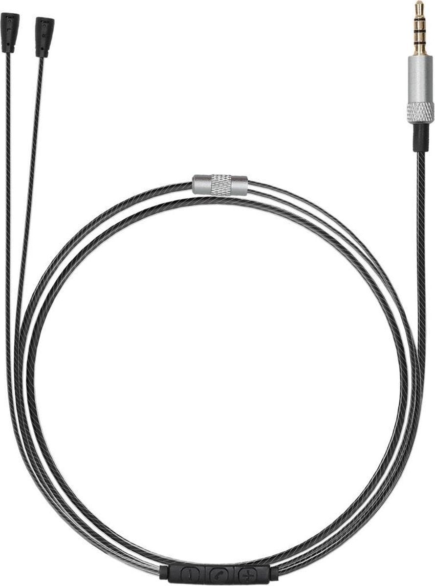 kwmobile Koptelefoonkabel voor Sennheiser IE8 / IE80 - Reservekabel 120 cm - Met microfoon en volumeregelaar - 3