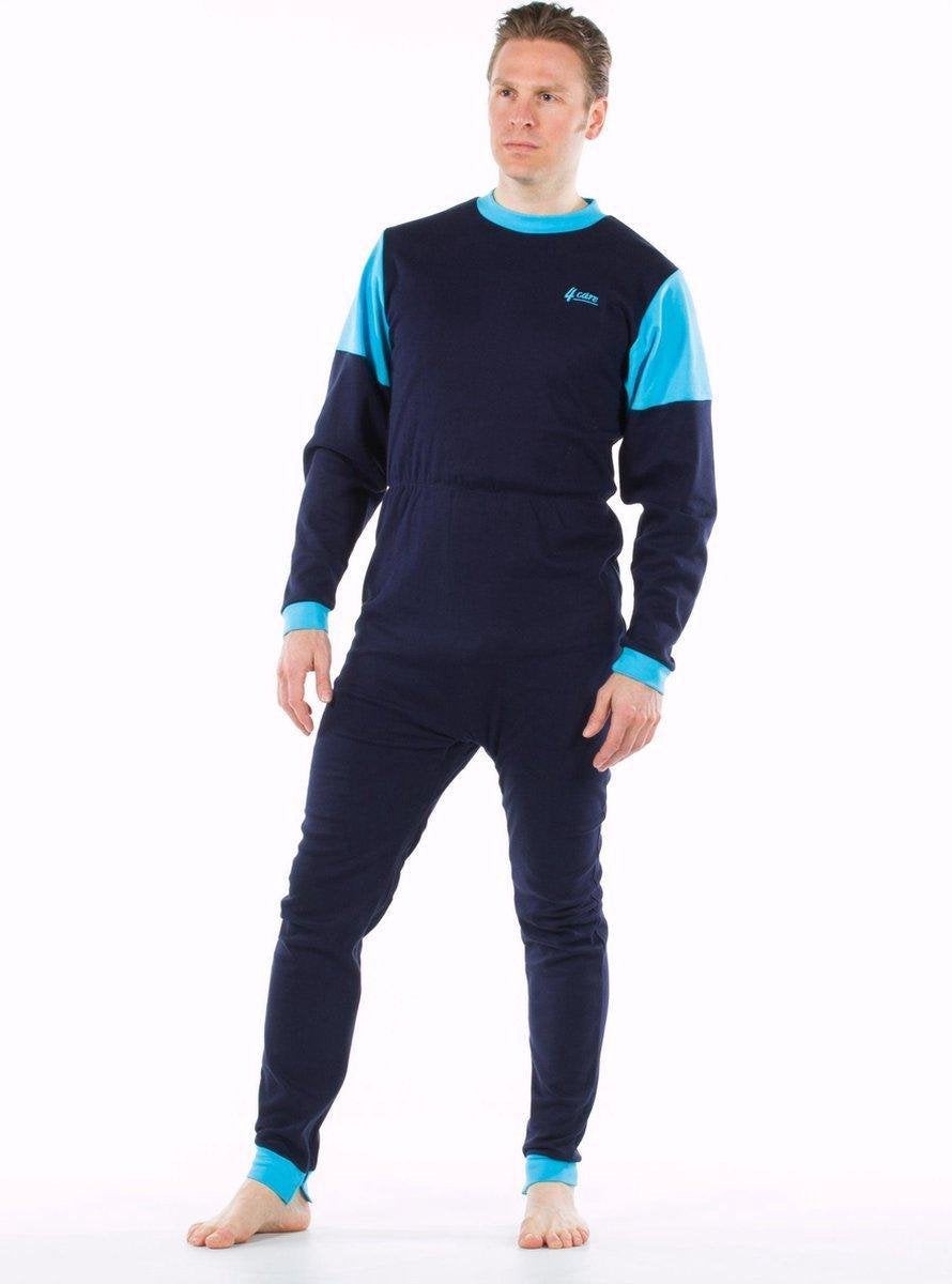 Plukpak voor volwassenen | Rugritssluiting  | Rits in het kruis | Hansop | Donkerblauw| XS