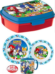 Sonic the Hedgehog 4 delige set- ontbijtset - lunchset - bord