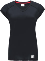 Re-Born V Nek T-shirt Kap Mouw Dames - Zwart - Maat XL