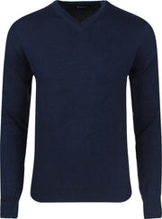 Ferlucci – Exclusieve Heren Trui met klassieke V-Hals – Navy