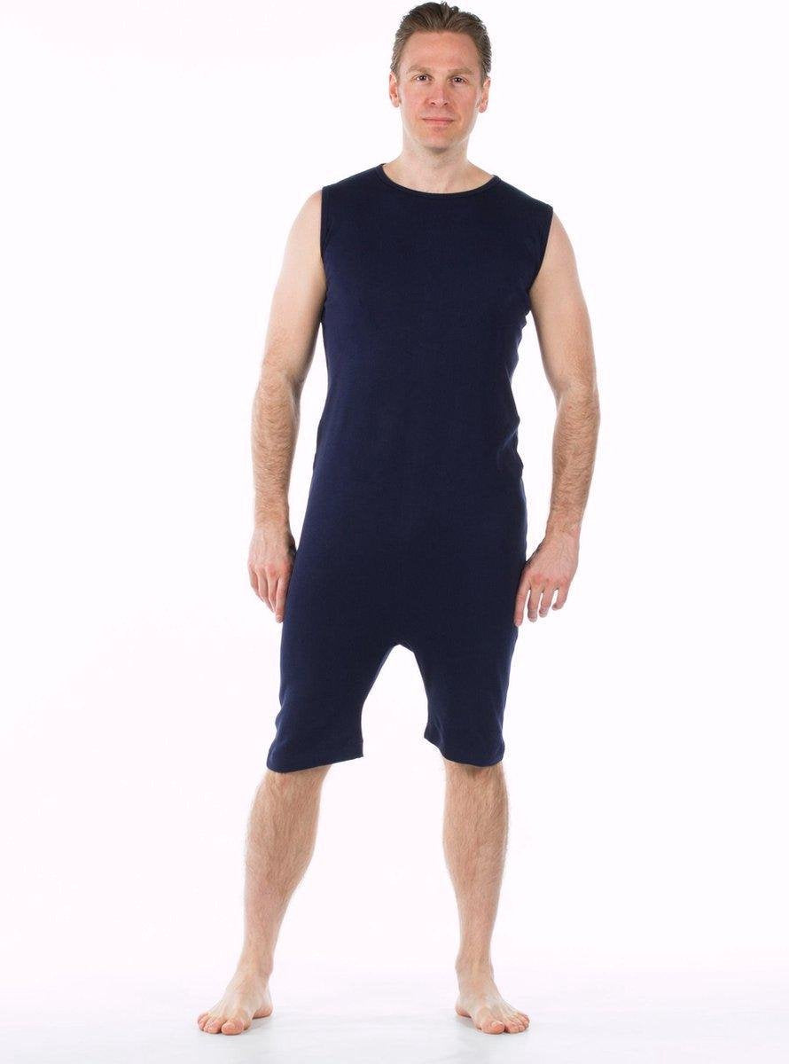 Body rugritssluiting - Aangepaste  body - Korte pijpen - Donkerblauw - S