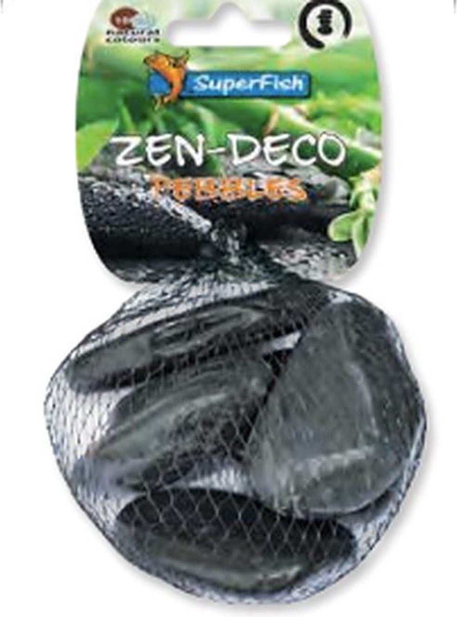Superfish decoratiestenen Zen Pebble Zwart M 5st