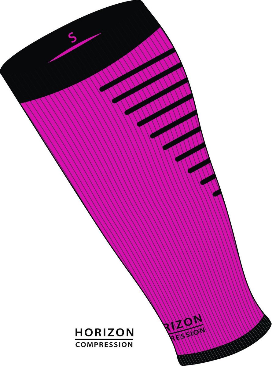 Horizon Calf sleeves Compressie tubes cerise / zwart Medium