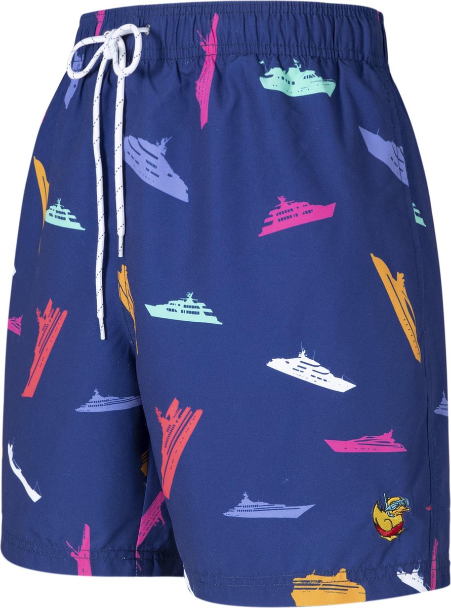 Leukezwembroeken.nl - Bootjes zwembroek blauw - heren zwembroek