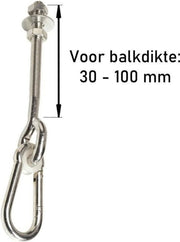 Schommelhaak met Karabijnhaak M10 (120mm) (1 stuk) (1 stuk)