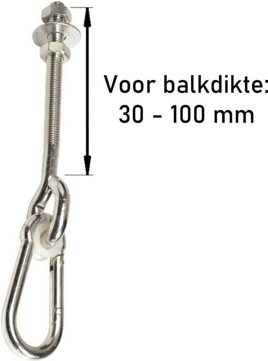 Schommelhaak met Karabijnhaak M10 (120mm) (1 stuk) (1 stuk)