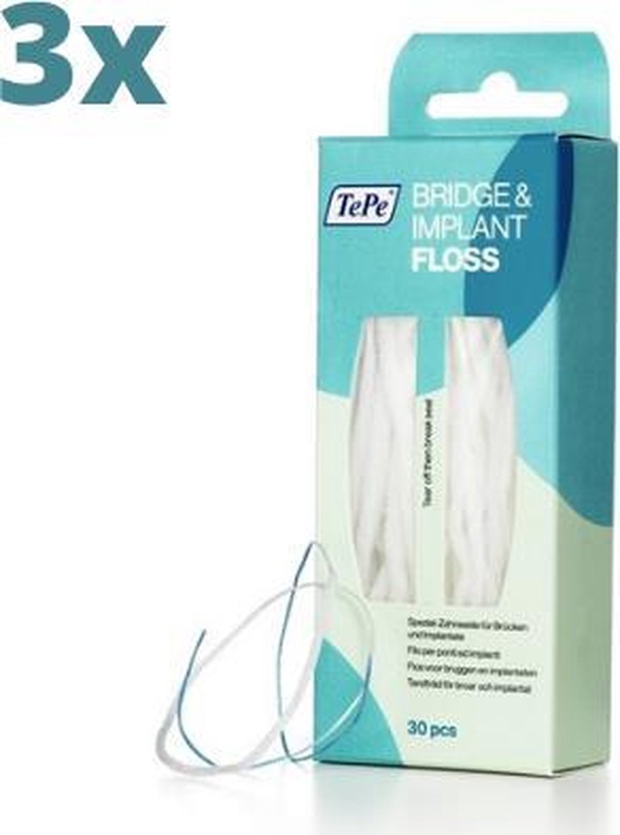 Tepe Floss Bridge & Implant - Flosapparaten - 3x 30 stuks - Wit