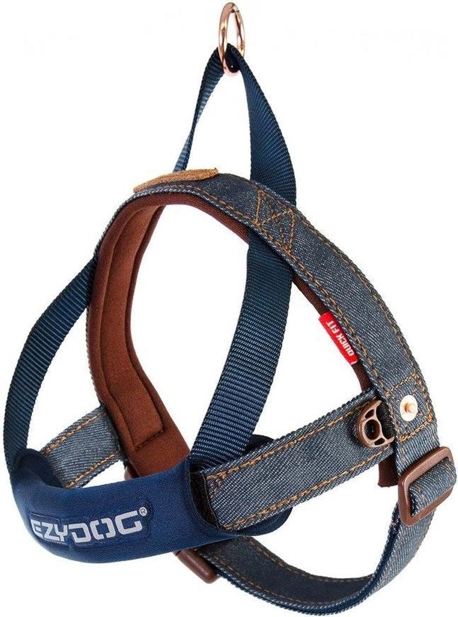 EzyDog Quick Fit Hondenharnas / tuig - XL - Denim
