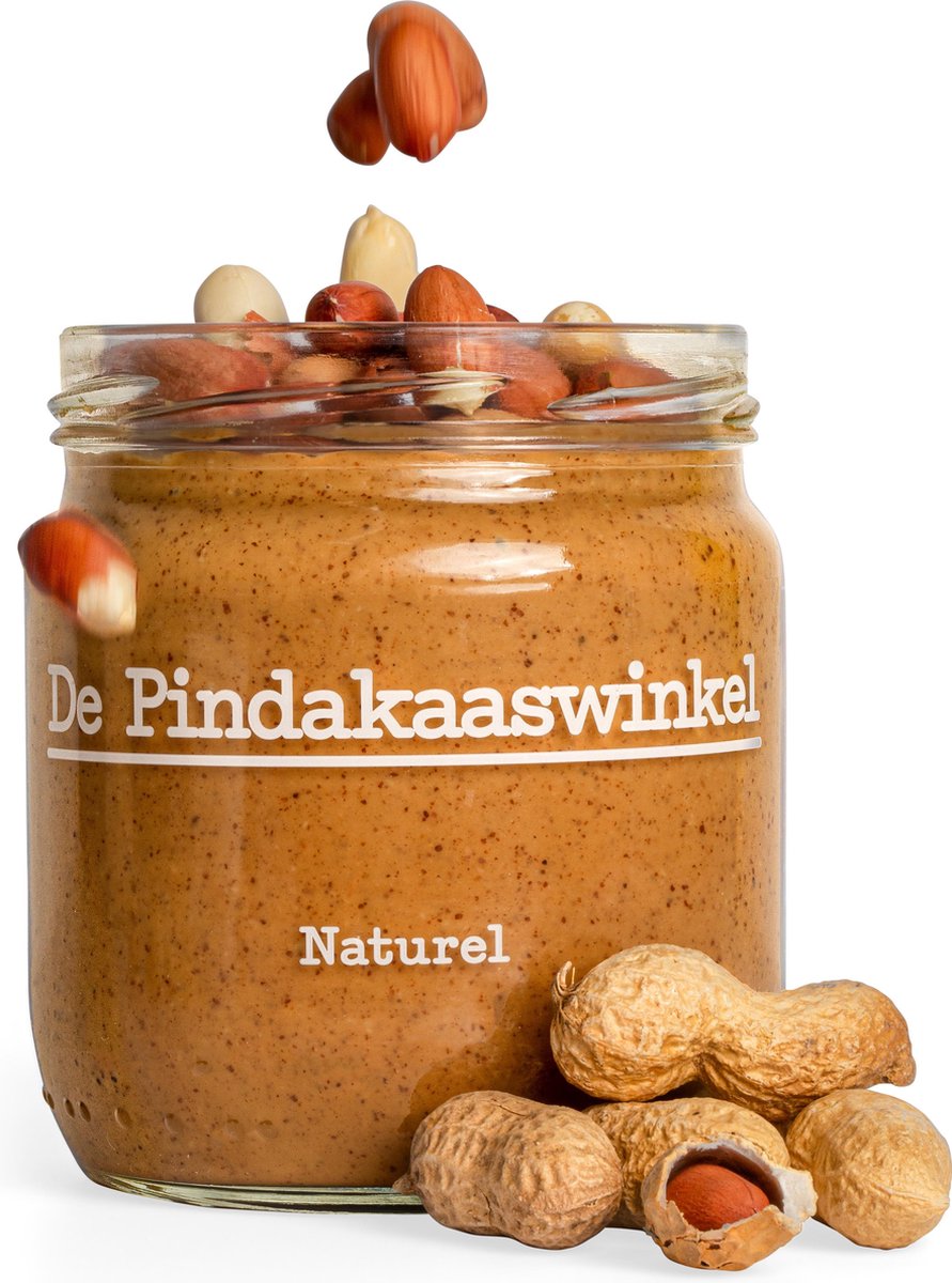 Pindakaas Naturel van De Pindakaaswinkel 3 potten