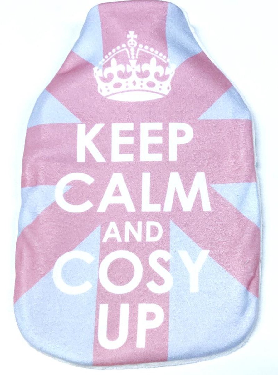 Vagabond  Warmwaterkruik - 2 Liter - Cuddlesoft Hoes - Natuurrubber - Keep Calm and Cosy up