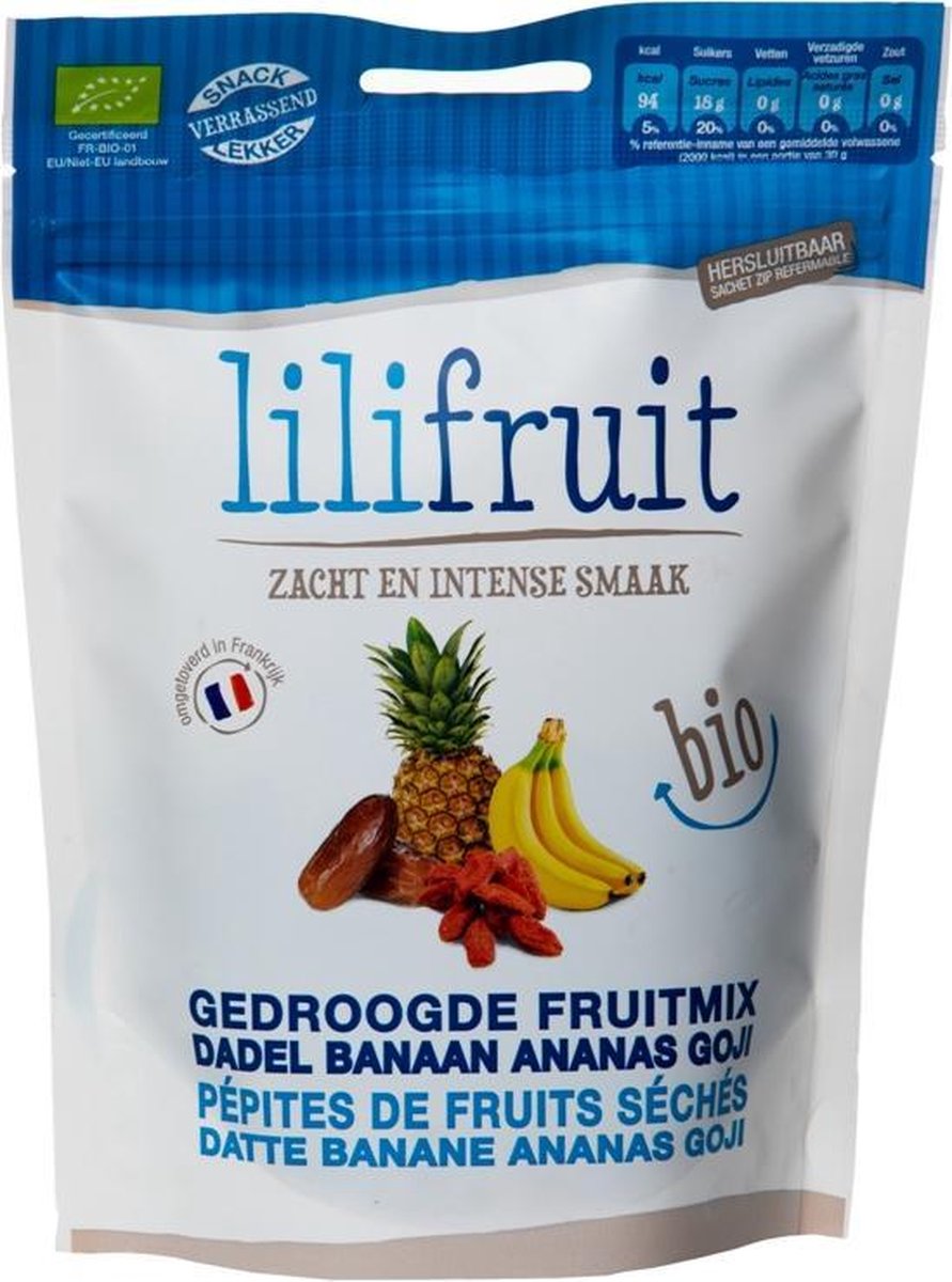 Lilifruit Biologisch Gedroogde Exotische Fruitmix : ananas