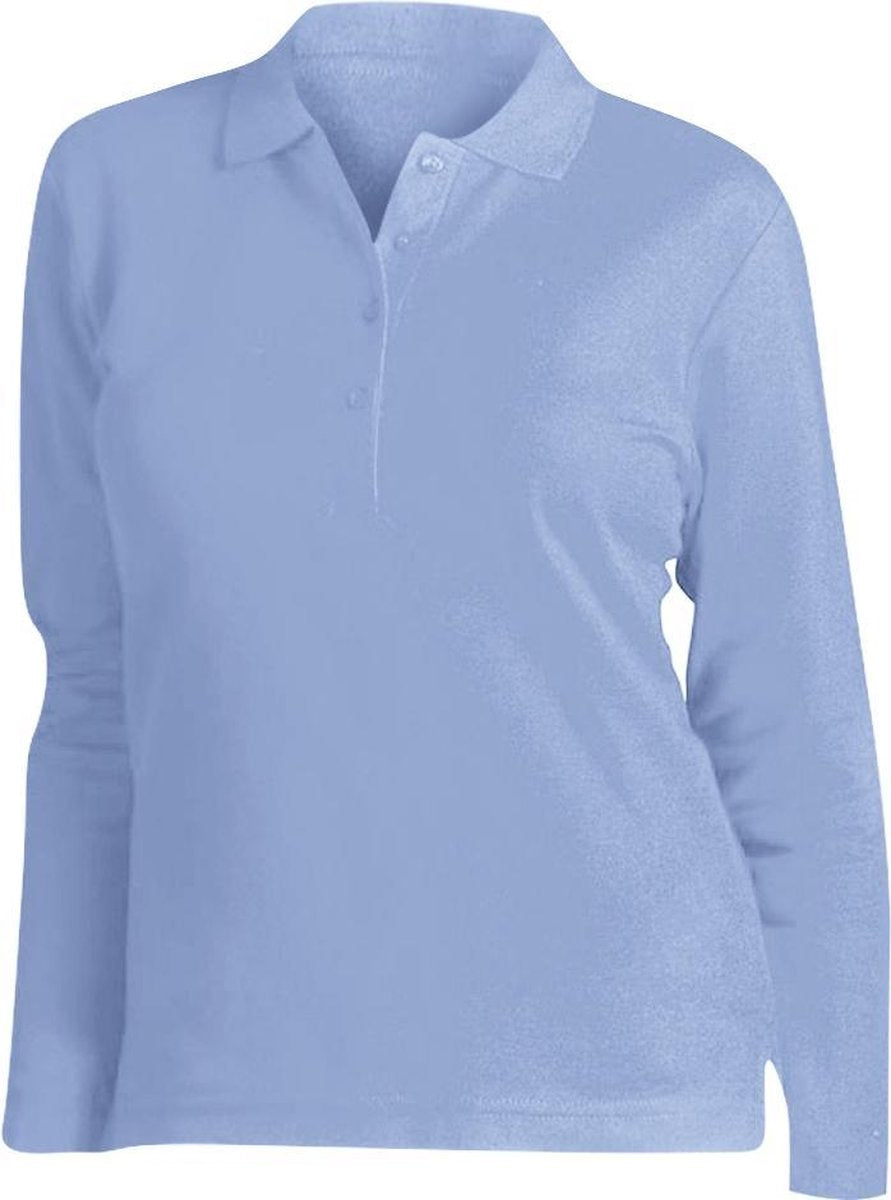 SOLS Dames/dames Podium Lange Mouw Pique Katoenen Polo Shirt (Hemelsblauw)