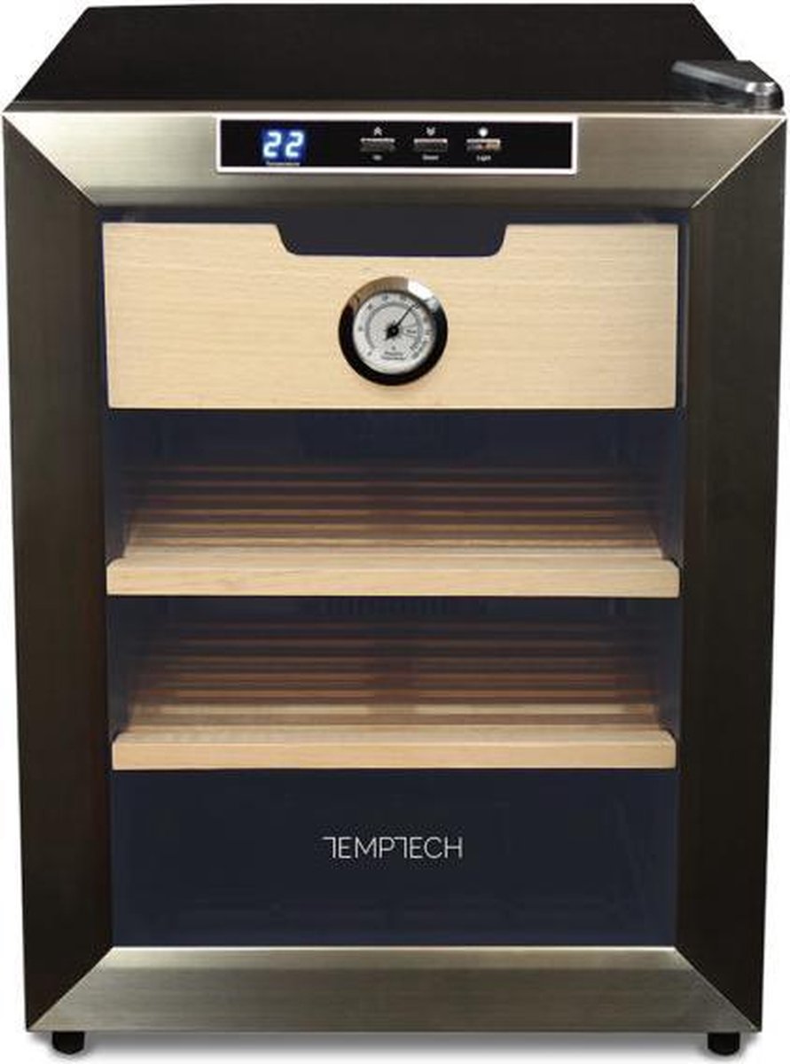 Temptech FCH3300SSCW  - humidor - 200 sigaren - digitale hygrometer