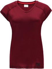Re-Born V Nek T-shirt Kap Mouw Dames - Burgundy - Maat M