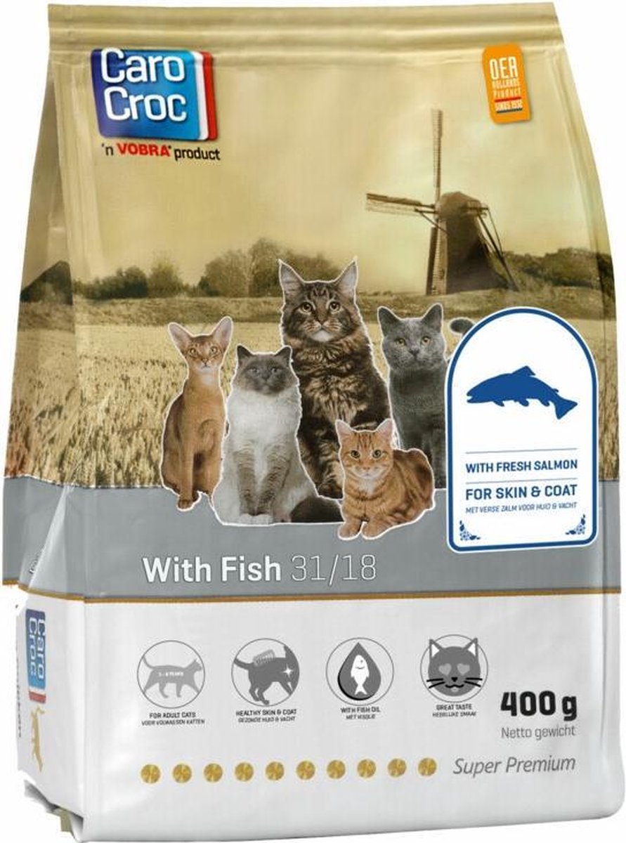 6x CaroCroc Kat Vis 31/18 Kattenvoer 400 gr