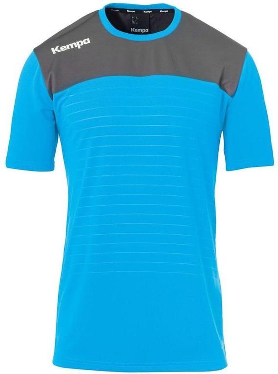 Kempa Emotion 2.0 Shirt Korte Mouw Kempa Blauw-Antraciet Maat XL