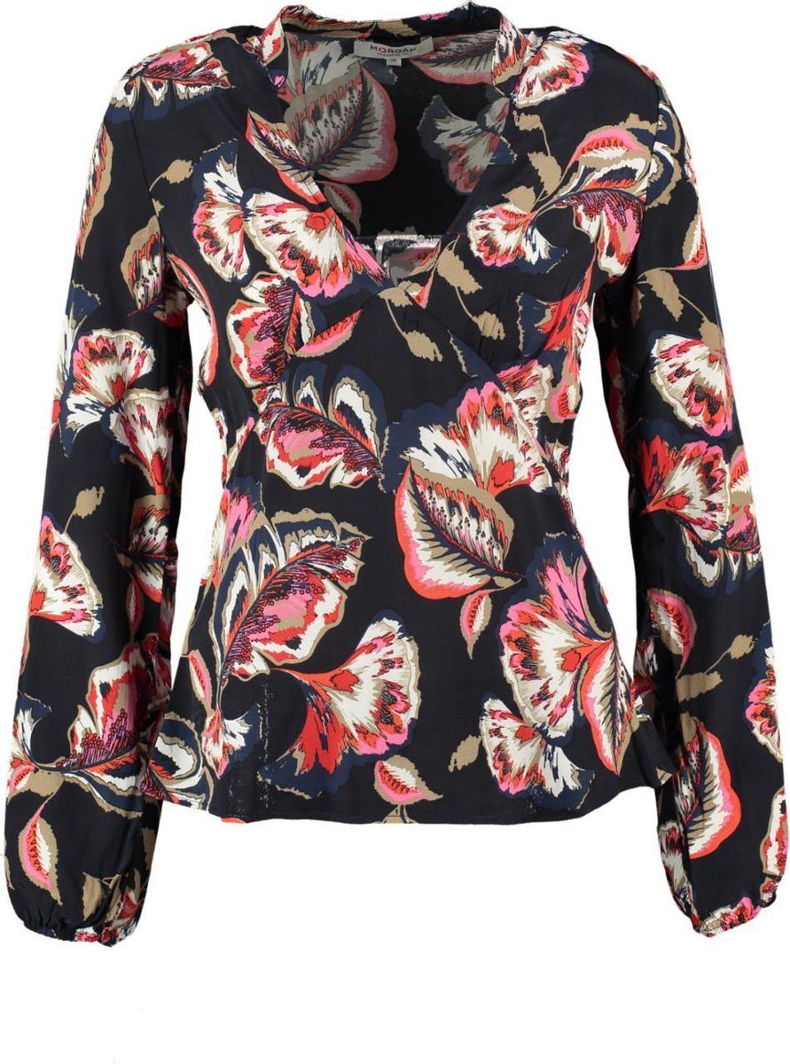 Morgan blouse blauw multi - valt kleiner - Maat 38