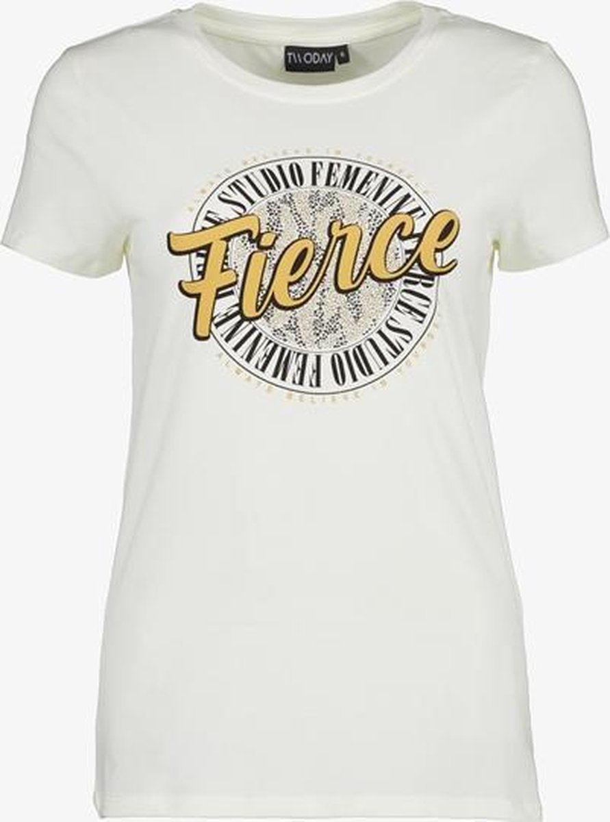 TwoDay dames T-shirt met print - Wit - Maat XL