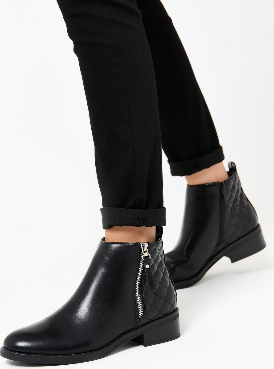 Boots met sleehak - Zwart