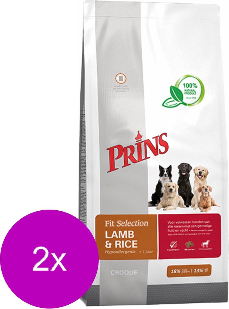 Prins Fit Selection Lam&Rijst - Hondenvoer - 2 x 15 kg