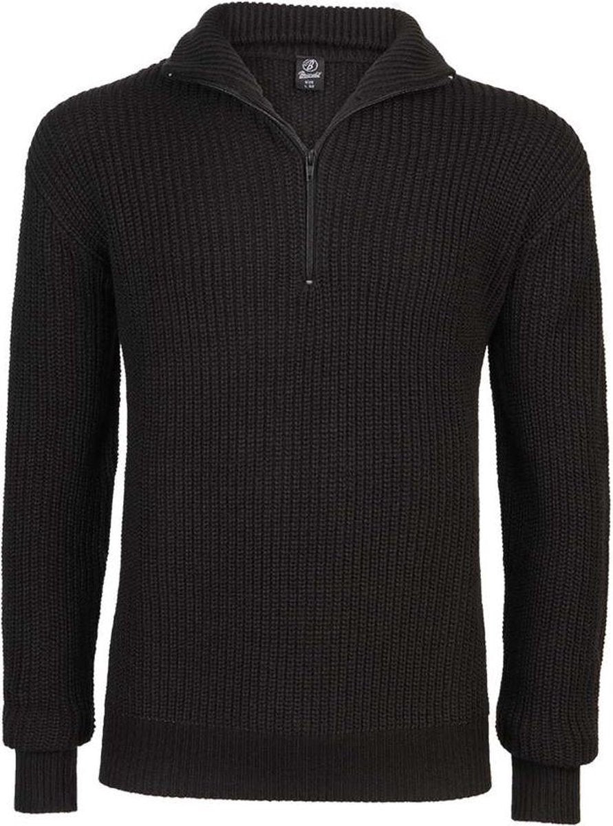 Brandit Pullover Troyer 5019 - Zwart - M