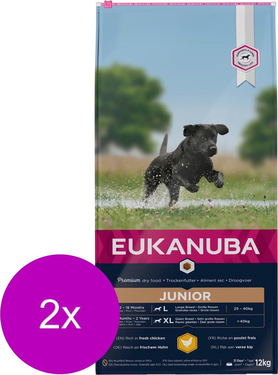 Eukanuba Developing Junior Large Breed Kip - Hondenvoer - 2 x 12 kg