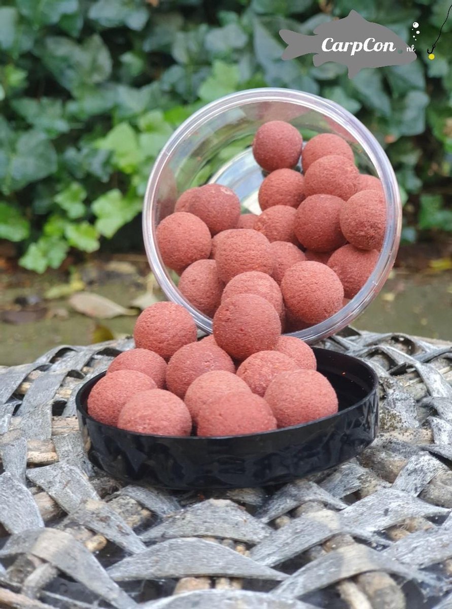 Pop Ups 'Garlic' - Donker Rood - 15mm - 70g - Karper Aas/Boilies - Popups