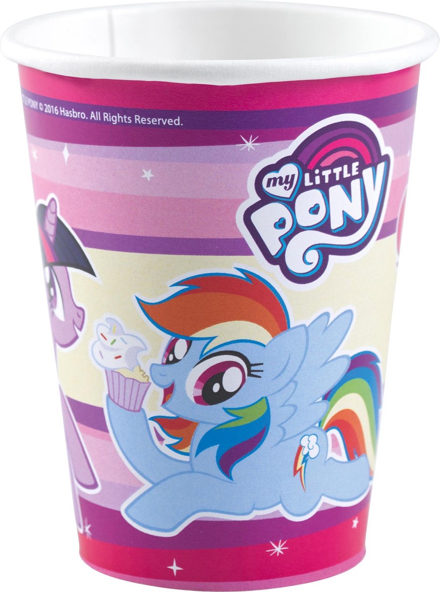 AMSCAN - 8 kartonnen My Little Pony bekers - Decoratie > Bekers