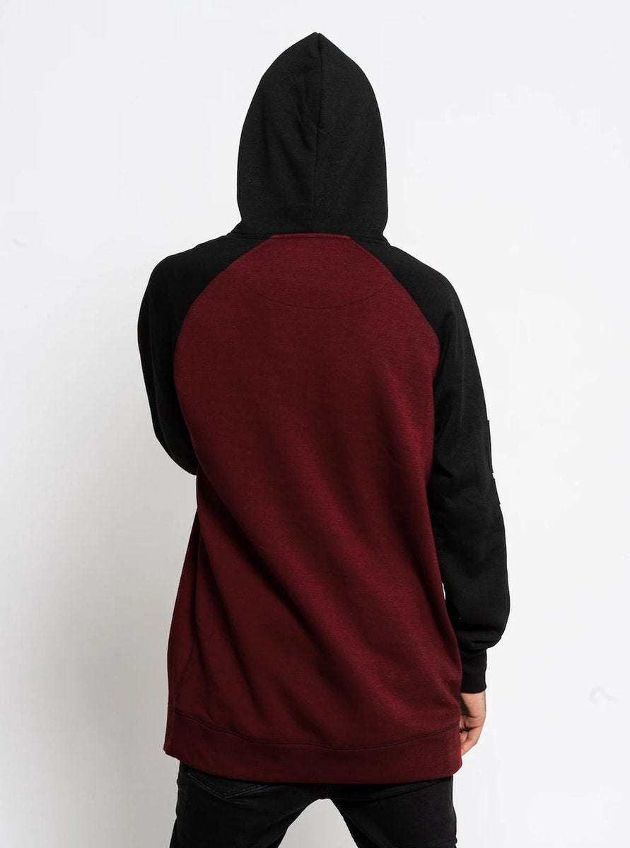 Waterdichte heren hoodie Burgundy/Black L/XL