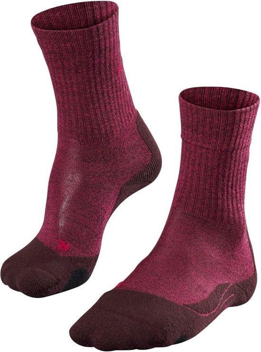 Falke TK2 Wool Dames Wandelsokken - Burgundy - Maat 35/36