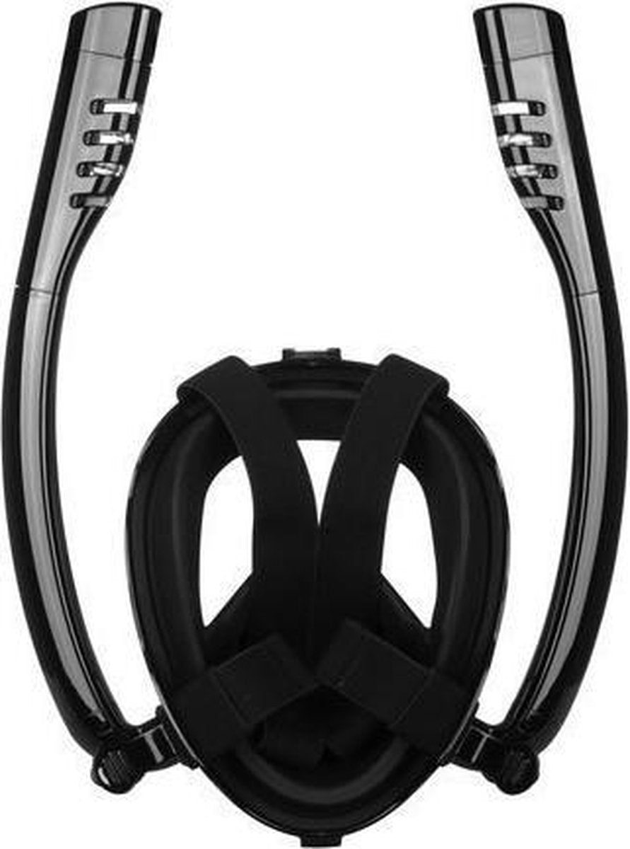 SNORKEL- EN DUIKMASKER MAAT L / XL TWEE BUISJES OM TE ADEMEN