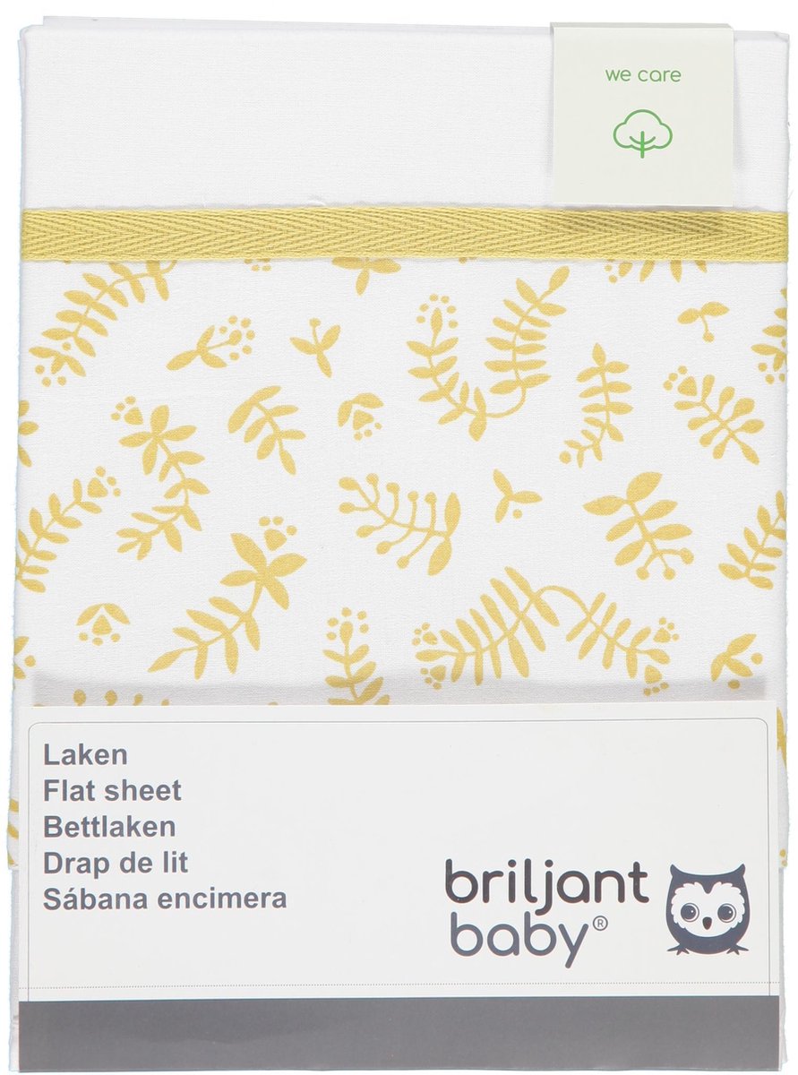 Briljant Baby - Wieglaken - Botanical Organic - Geel - 75 x 100 cm - 100% organisch katoen